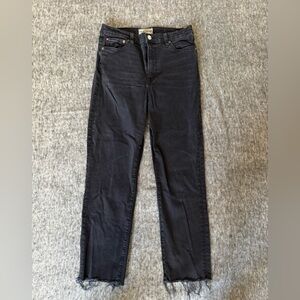 Two Doves by Emerson Fry Tower High Pencil jeans in onyx wash with raw hem